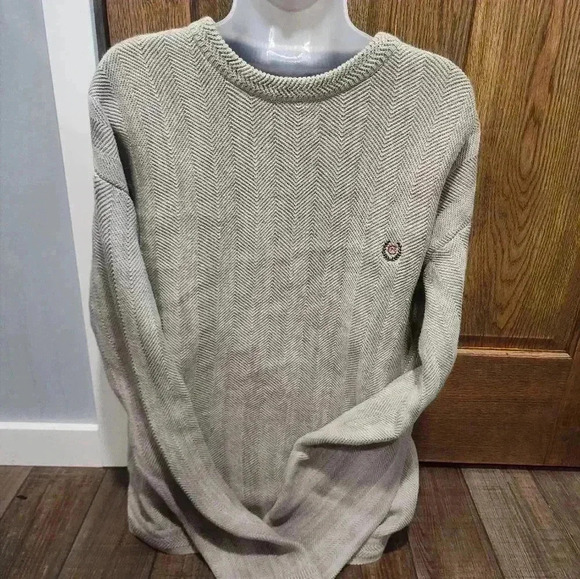 Chaps Other - Vintage Chaps Ralph Lauren Hand Framed Sweater S XLARGE Beige Herringbone 90’s